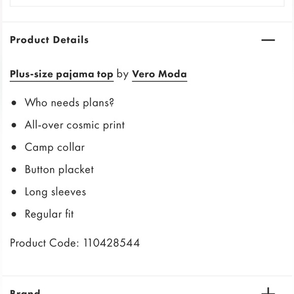 ASOS (Vera Moda) Long Sleeve Cosmic Print Pajama TOP (top only) 💥NEW💥 US 14 - Picture 5 of 5